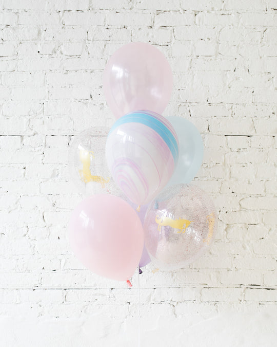 Unicorn Theme - 11in Balloons - bouquet of 7