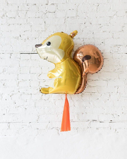 36in Squirrel Foil Balloon and Orange Skirt