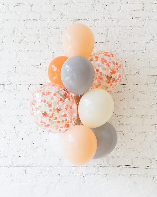 Woodland Theme - Confetti and 11in Balloons - bouquet of 10