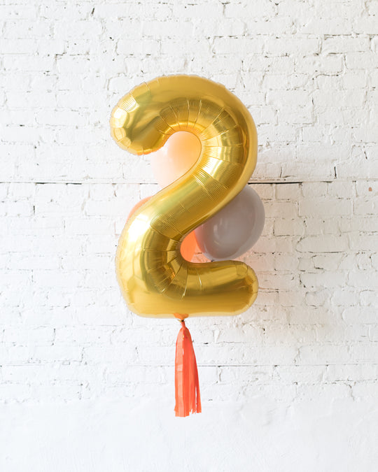 Woodland Theme - Customizable Number and 11in Balloons - bouquet of 4